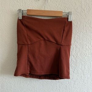 Rust Brown crop top with sweetheart neckline